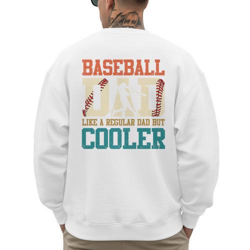 Vintage Baseball Dad Like a Regular Dad But Cooler Men Premium Men's Sweatshirt Back Print - Sportilla