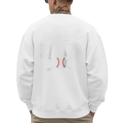 Vintage Baseball Dad Sport Lovers Batter Player Fathers Art Raglan Baseball Tee Men's Sweatshirt Back Print - Sportilla