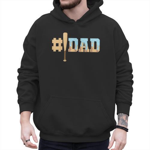 1 Dad Baseball Ice Cream Drip Fathers Day Baseball Daddy Men Hoodie - Sportilla