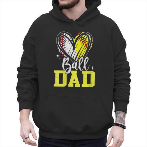 Ball Dad Softball Baseball Dad Fathers Day Men Hoodie - Sportilla