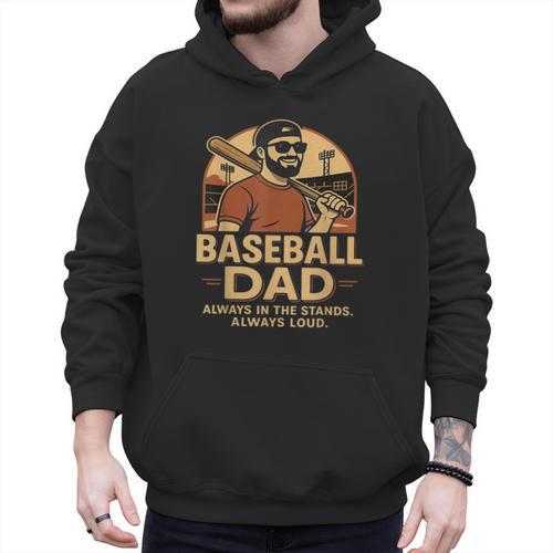 Baseball Dad – Always In The Stands Always Loud Retro Men Hoodie - Sportilla