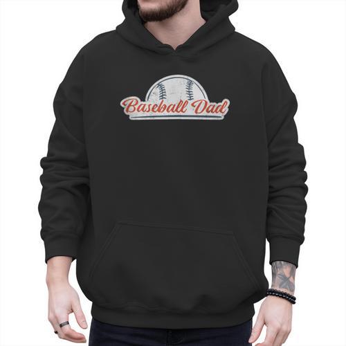 Baseball Dad Cool Simple Vintage Look Sports Graphic Men Hoodie - Sportilla