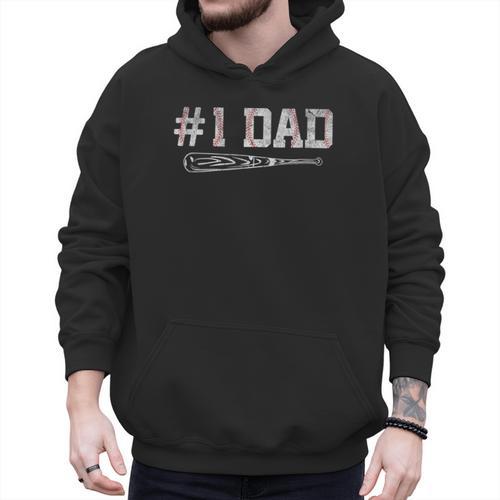 Baseball Dad Daddy Father's Day Number One Baseball Dad Men Hoodie - Sportilla