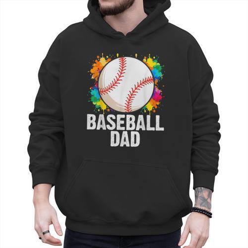 Baseball Dad Fathers Day For Daddy Papa Father Men Hoodie - Sportilla
