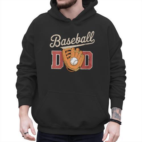 Baseball Dad Fireball Sports Father Fathers Day Daddy Men Hoodie - Sportilla