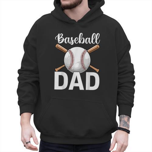 Baseball Dad Happy Fathers Day For Men Boys Men Hoodie - Sportilla