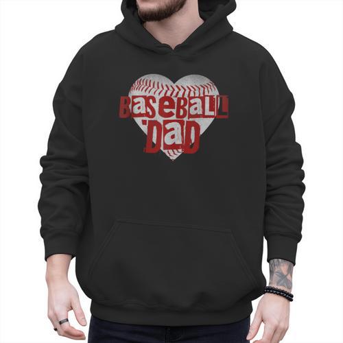 Baseball Dad Heart For Baseball Lovers Baseball Father's Day Men Hoodie - Sportilla