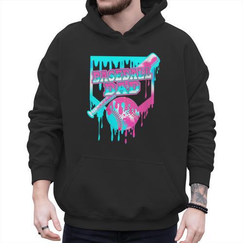 Baseball Dad Home Plate Ice Cream Drip Father's Day Men Hoodie - Sportilla