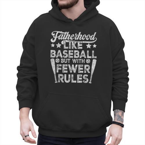 Baseball Dad Men Fatherhood Like Baseball With Fewer Rules Men Hoodie - Sportilla