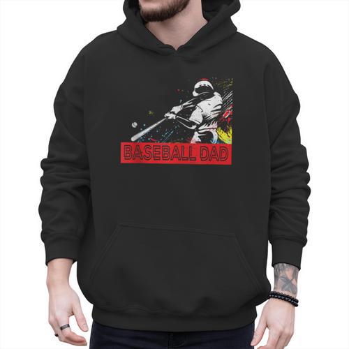 Baseball Dad Baseball Pop Art Baseball Sport Team Men Hoodie - Sportilla