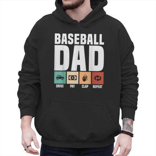 Baseball Dad Proud Little Slugger Father Humor Men Hoodie - Sportilla