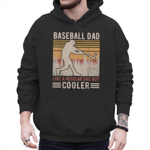 Baseball Dad Like Regular But Cooler Coach Player Fans Men Hoodie - Sportilla