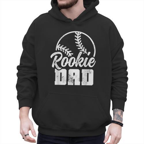 Baseball Dad Softball Game Rookie Dad Baseball Men Hoodie - Sportilla