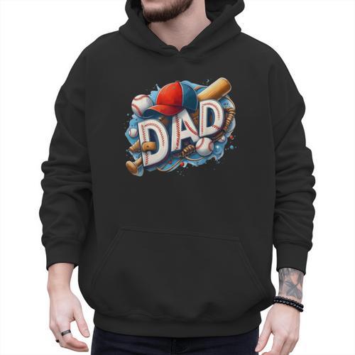 Baseball Dad Sports Fan Father Dada Men Baseball Fathers Day Men Hoodie - Sportilla