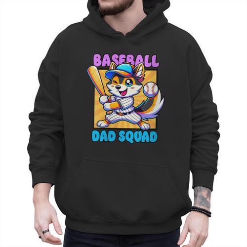 Baseball Dad Squad Fox On The Bat Men Hoodie - Sportilla