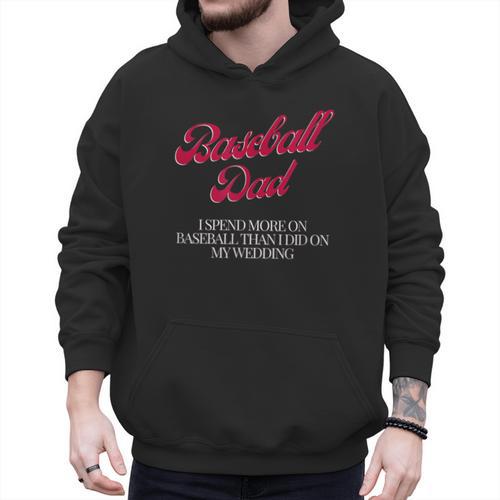 Baseball Dad Travel Ball Little League Husband Wedding Men Hoodie - Sportilla