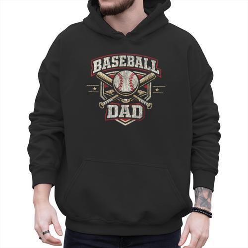 Baseball Fan Dad Father Vintage Baseball Dad Men Hoodie - Sportilla