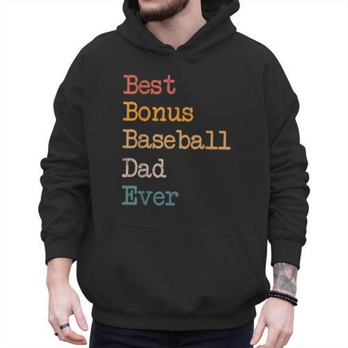 Best Bonus Baseball Dad Ever Softball Stepdad From Daughter Men Hoodie - Sportilla