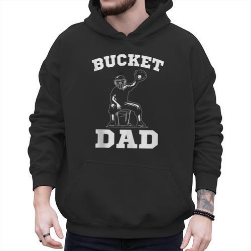 Bucket Dad Softball Dad Baseball Dad Catcher Men Hoodie - Sportilla