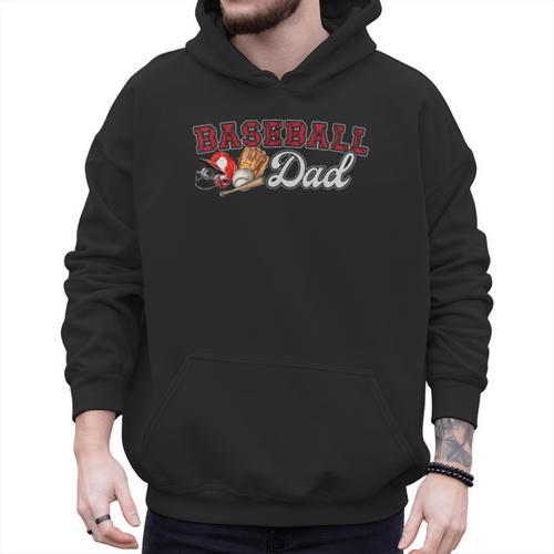 Cheer Baseball Dad My Favorite Cheerleader Calls Me Dad Red Men Hoodie - Sportilla