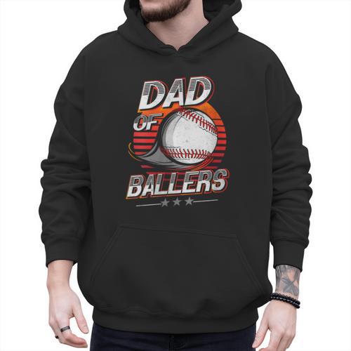 Dad Of Ballers Shirt Volleyball Baseball Dad Of Baller Men Hoodie - Sportilla