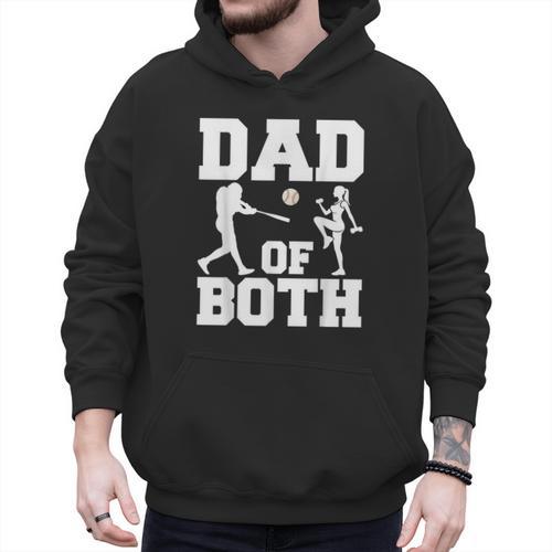 Dad Of Both Gymnastics Baseball Dad Men Hoodie - Sportilla