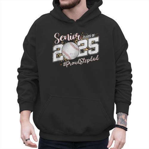 Proud Stepdad Of A 2025 Senior Baseball Dad Graduation Men Hoodie - Sportilla