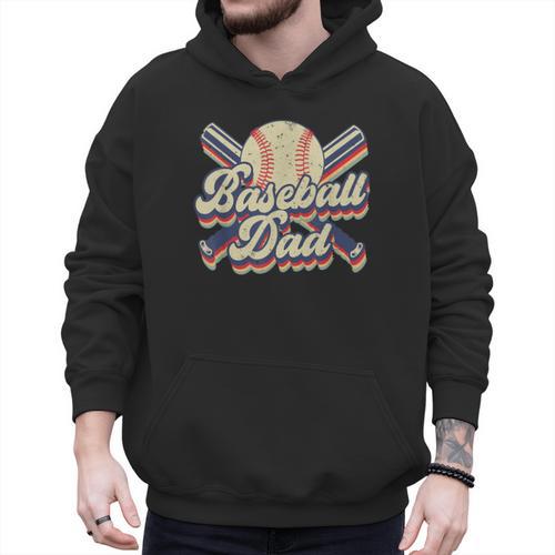 Retro Baseball Dad Sports Lovers Happy Father's Day Men Hoodie - Sportilla