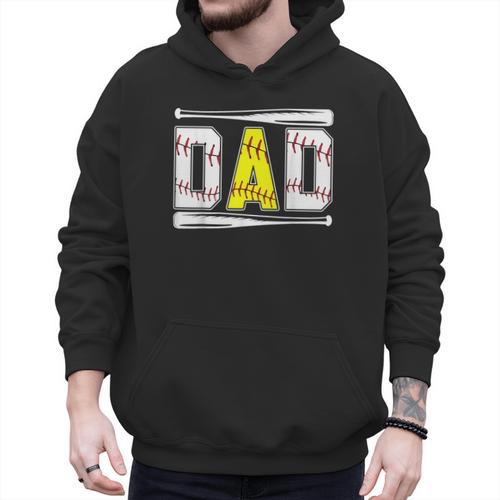 Softball Baseball Dad Of Ballers Baseball Softball Dad Men Hoodie - Sportilla