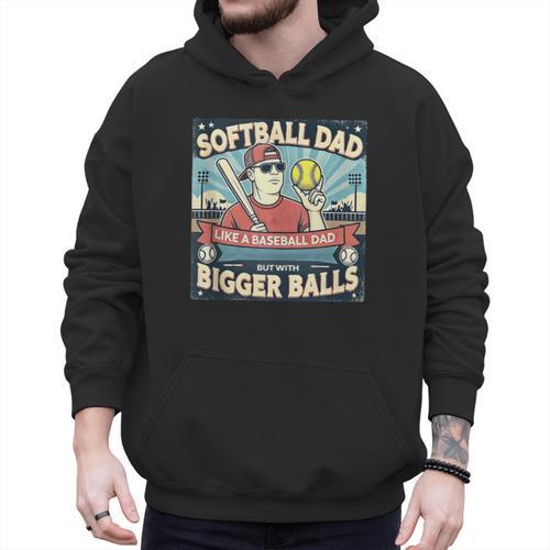 Softball Dad Like a Baseball Dad Gift Men Men Hoodie - Sportilla