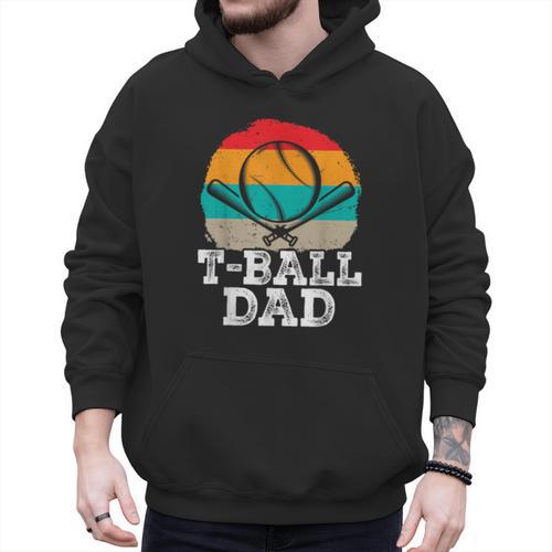 T-Ball Dad Ball Dad Fathers Day Baseball Dad Men Hoodie - Sportilla