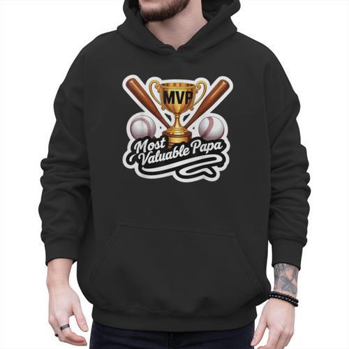 Most Valuable Papa Baseball Dad Coach Player Father's Day Men Hoodie - Sportilla