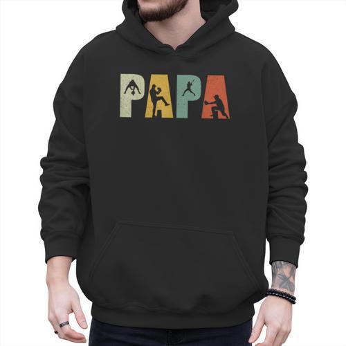 Vintage Baseball Dad Papa Fathers Day Men Hoodie - Sportilla