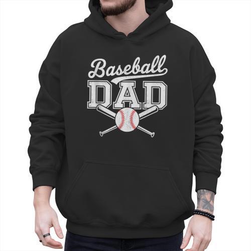 Vintage Baseball Dad Sport Lovers Batter Player Fathers Art Men Hoodie - Sportilla
