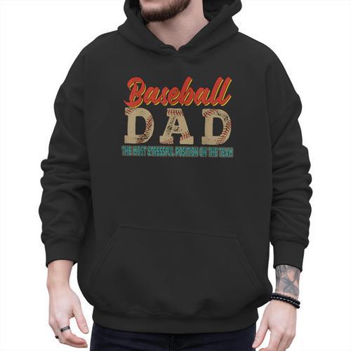 Vintage Baseball Dad Most Stressful Position On The Team Men Hoodie - Sportilla