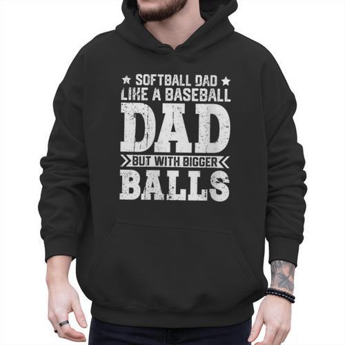 Vintage Softball Dad Like A Baseball Dad Fathers Day Men Hoodie - Sportilla
