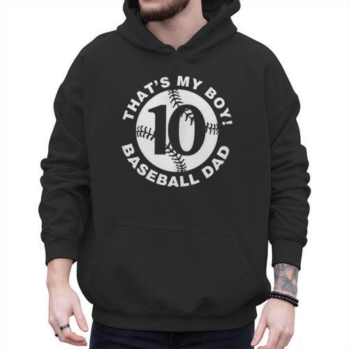 Vintage That's My Boy 10 Proud Baseball Dad Father's Day Men Hoodie - Sportilla
