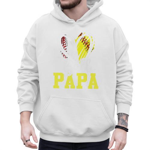 Ball Papa Softball Baseball Dad Daddy Premium Men Hoodie - Sportilla