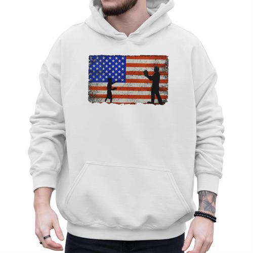Baseball Coach Baseball Dad American Flag Men Hoodie - Sportilla