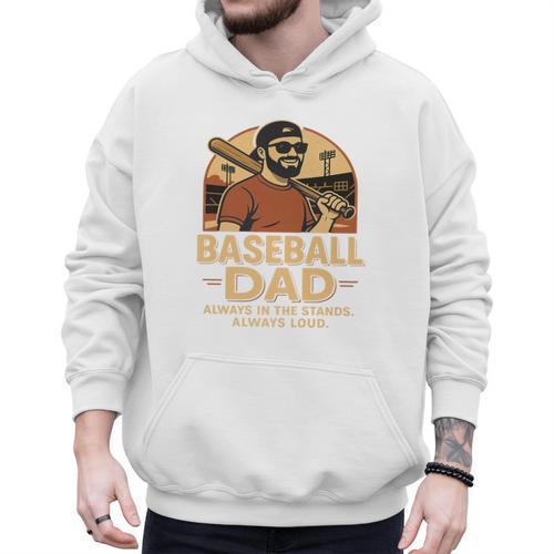 Baseball Dad – Always In The Stands Always Loud Retro Premium Men Hoodie - Sportilla
