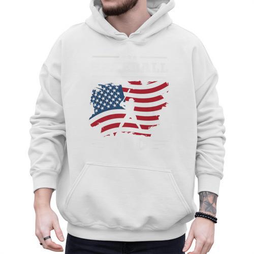 Baseball DAD American Flag Patriotic Father's Day Premium Men Hoodie - Sportilla