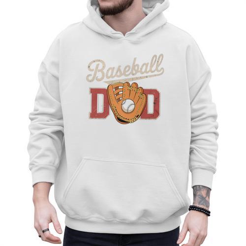 Baseball Dad Fireball Sports Father Fathers Day Daddy Premium Men Hoodie - Sportilla