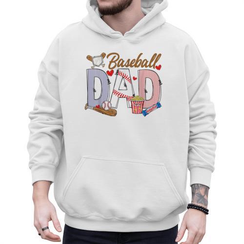 Baseball Dad Game Day Sport Lovers Baseball Fathers Day Men Hoodie - Sportilla