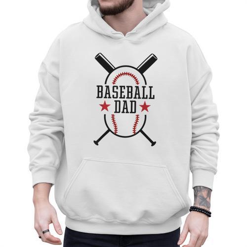 Baseball Dad Happy Fathers Day Wife Daughter Son Game Day Men Hoodie - Sportilla