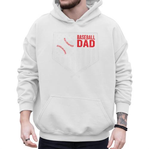 Baseball Dad Men USA American Flag Fathers Day 4th Of July Premium Men Hoodie - Sportilla