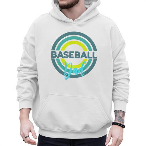 Baseball Dad With Modern Baseball Circles Premium Tri-Blend Men Hoodie - Sportilla