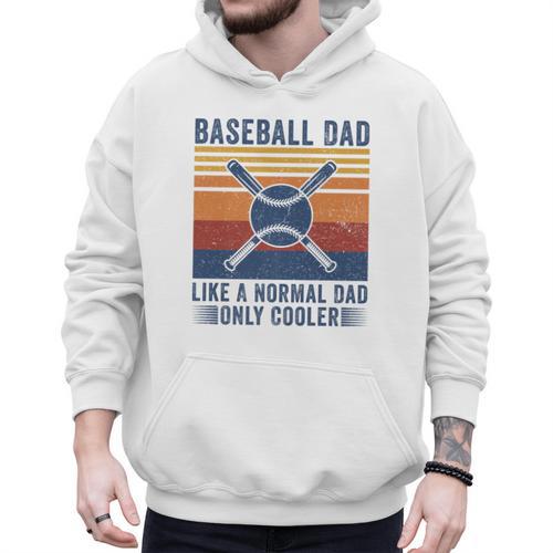 Baseball Dad Like A Normal Dad Only Cooler Premium Men Hoodie - Sportilla