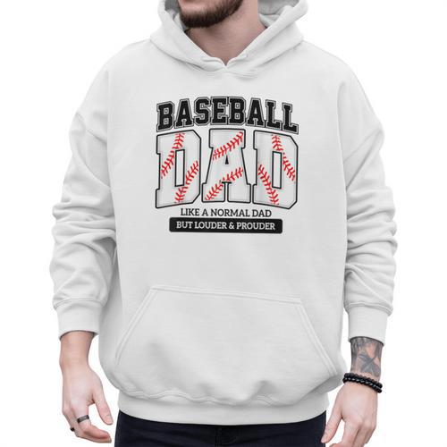 Baseball Dad Like Normal Dad But Louder Prouder Father Day Men Hoodie - Sportilla