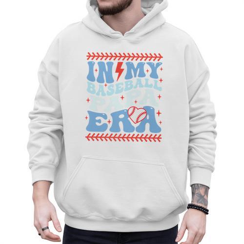 In My Baseball Papa Era Groovy Baseball Dad Family Matching Premium Men Hoodie - Sportilla