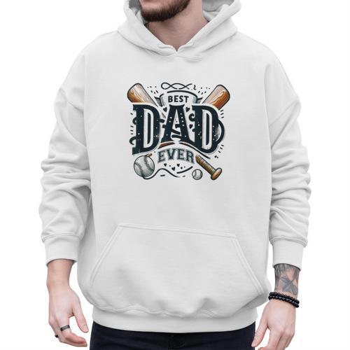 Best Dad Ever Father's Day Sports Papa Baseball Daddy Men Hoodie - Sportilla